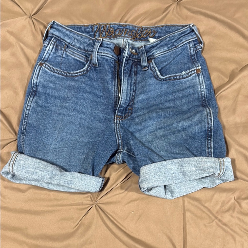 Wrangler Blue Jean Shorts with Cuffed Hem